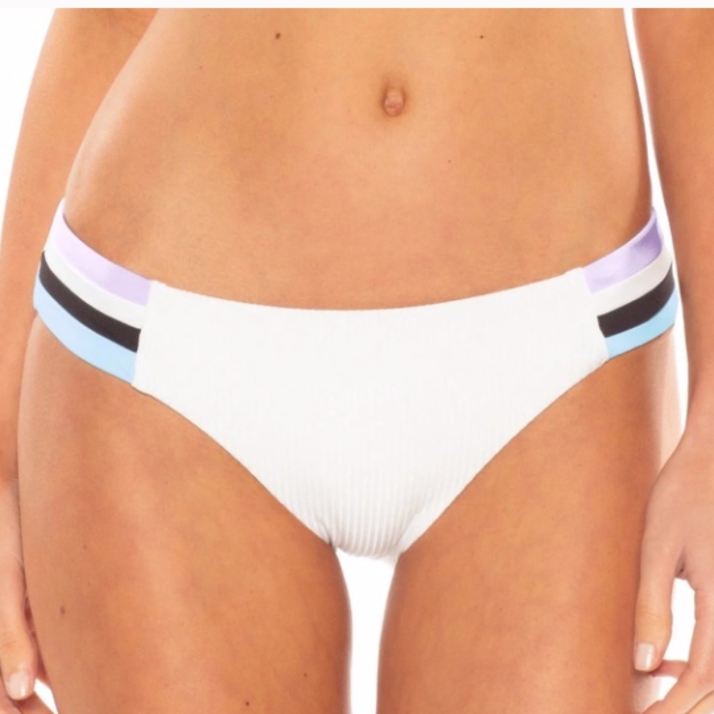Becca Rebecca virtue XL Refine TEXTURED tan side hipster bikini bottoms XL